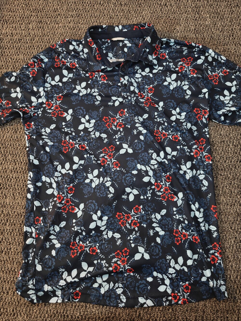 Swannies Golf Men's Performance Floral Golf Polo Size L